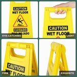 Bilingual Wet Floor Caution Signs - 6 Pack