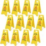 12 Pack Caution Wet Floor Double Sided Signs