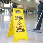 Bilingual Wet Floor Caution Signs - 6 Pack