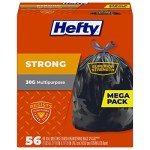 Hefty Strong 30 Gallon Large Trash Bags, 56 Count