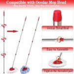 Fazlynyi 4-Section Spin Mop Replacement Handle