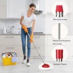 Fazlynyi 4-Section Spin Mop Replacement Handle