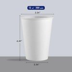 JOLLY CHEF 300 Pack 12 oz Disposable Coffee Cups