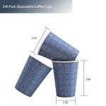 240 Pack 10 oz Floral Disposable Paper Cups