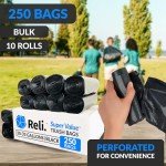 Heavy Duty 30-33 Gallon Black Trash Bags - 250 Count