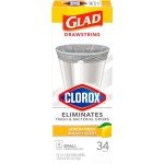 Glad Lemon Scented Drawstring Kitchen Trash Bags 34 pk