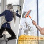 Window Squeegee with Extension Pole for Easy Cleaning