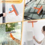 Window Squeegee with Extension Pole for Easy Cleaning