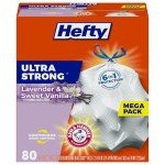 Hefty Ultra Strong Lavender Trash Bags, 80 Count