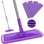 BPAWA Microfiber Flat Mop with 4 Washable Pads