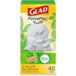 Glad ForceFlex Tall Kitchen Trash Bags, 13 Gallons