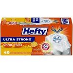 Hefty Ultra Strong Citrus Drawstring Trash Bags, 40 Count
