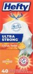 Hefty Ultra Strong Citrus Drawstring Trash Bags, 40 Count