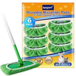Reusable Wet Pads for Swiffer Mop - 6 Pack