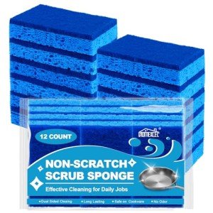 HOMEXCEL 12-Pack Non-Scratch Kitchen Cleaning Sponges