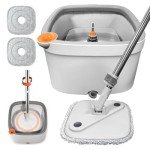 Self-Wringing Spin Mop and Bucket Set - Grey