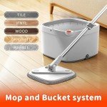 Self-Wringing Spin Mop and Bucket Set - Grey
