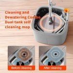 Self-Wringing Spin Mop and Bucket Set - Grey