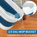 Collapsible Mop and Bucket Set for Floor Cleaning