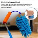 TIMIVO Microfiber Telescoping Duster - Blue & Grey
