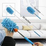 TIMIVO Microfiber Telescoping Duster - Blue & Grey