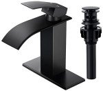 Matte Black Modern Bathroom Faucet with Drain Set