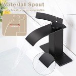 Matte Black Modern Bathroom Faucet with Drain Set