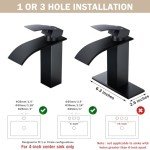 Matte Black Modern Bathroom Faucet with Drain Set
