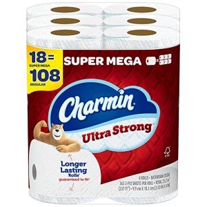Charmin Ultra Strong Toilet Paper, 18 Mega Rolls