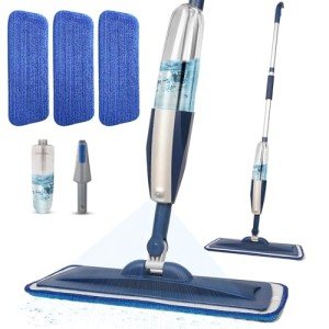 Wet Spray Mop with Refillable Bottle & Microfiber Pads