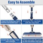 Wet Spray Mop with Refillable Bottle & Microfiber Pads