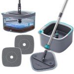Smart Square Spin Mop and Bucket with 2 Pads