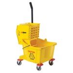 Winco Yellow 26 Quart Mop Bucket with Wheels