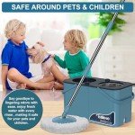 4-Chamber Spin Mop and Bucket Set with Replacement Heads