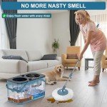 4-Chamber Spin Mop and Bucket Set with Replacement Heads