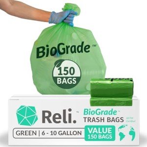 Eco-Friendly Biodegradable Trash Bags, 150 Count