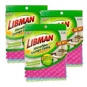 Libman Microfiber Sponge Cloths – 9 Pack, Assorted Colors