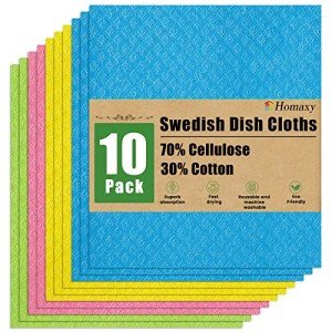 Homaxy 10 Pack Reusable Swedish Dishcloths