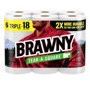 Brawny Tear-A-Square Paper Towels, 6 Rolls