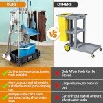 Rolling Cleaning Cart for Janitorial Supplies