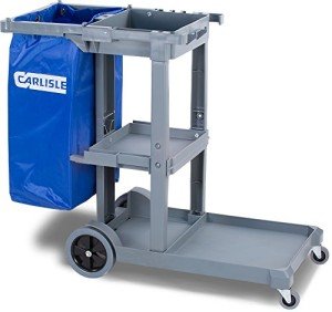 Carlisle Short Platform Janitorial Cart with Trash Bag