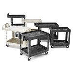 Rubbermaid Heavy-Duty 2-Shelf Utility Cart - Black
