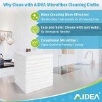 AIDEA 50-Pack Microfiber Cleaning Cloths - White