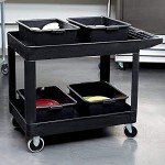 Rubbermaid Heavy-Duty 2-Shelf Utility Cart - Black