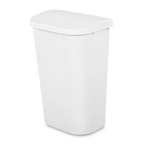 Sterilite 11.3 Gallon White Lift Top Wastebasket