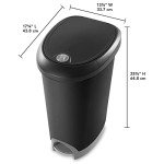 12.6 Gallon Locking Step-On Trash Can - 2-Pack