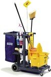 Carlisle Short Platform Janitorial Cart with Trash Bag