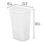 Sterilite 11.3 Gallon White Lift Top Wastebasket