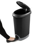 12.6 Gallon Locking Step-On Trash Can - 2-Pack