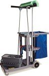 Carlisle Short Platform Janitorial Cart with Trash Bag